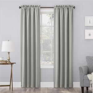 2 One Panel Sun Zero Easton Blackout Rod Pocket Curtain Panel 40"x84" Silver s30